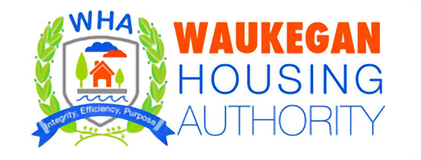 Waukegan Housing Authority Logo located in the footer.